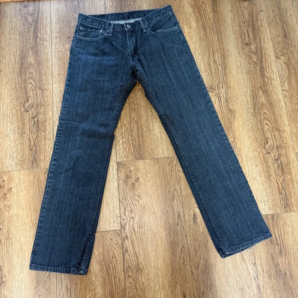 Y2K Levis 514 Straight Fit Mens Jeans 33x32 Dark Wash Denim batwing Cotton 2001